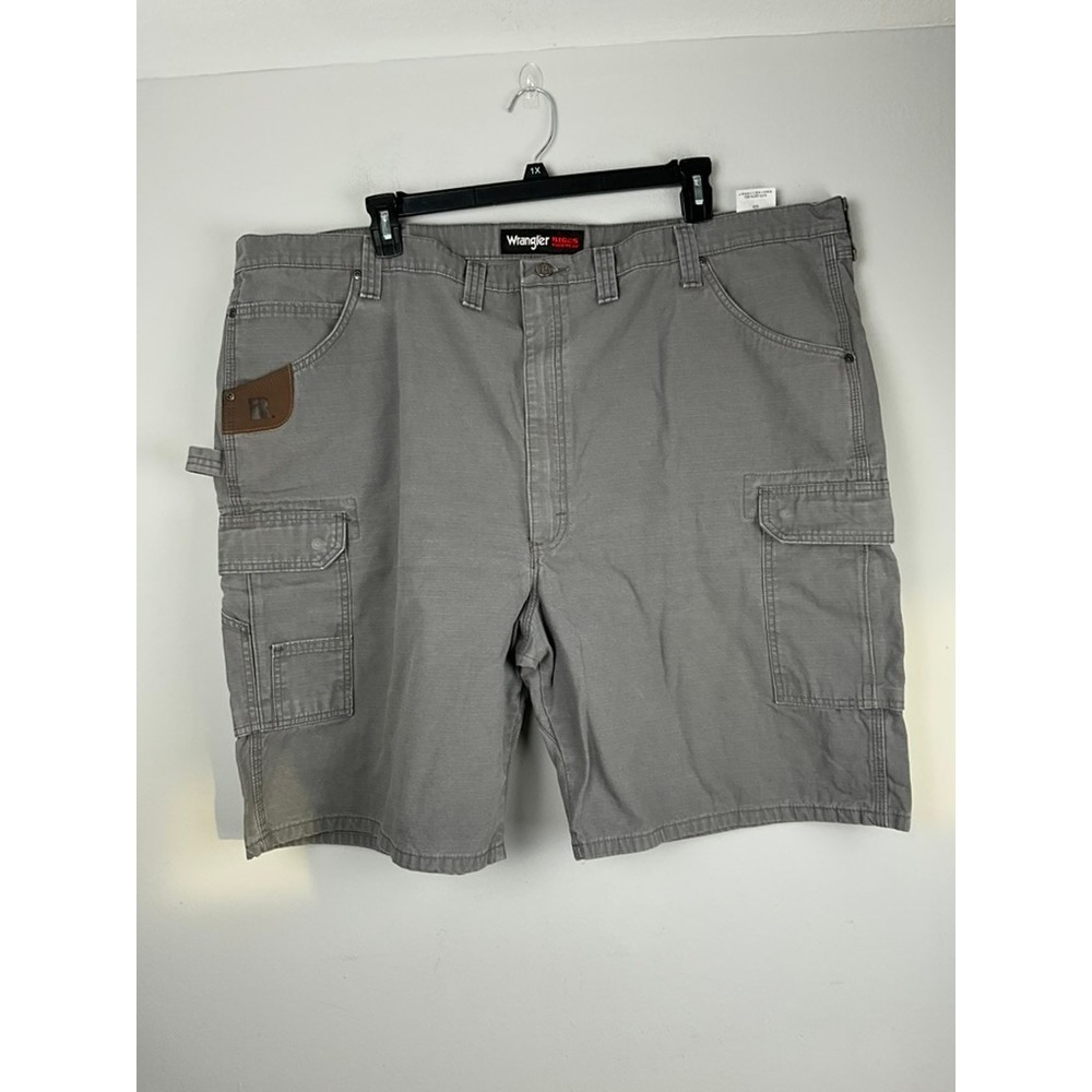 Wrangler Riggs Mens Canvas Shorts 50 Cargo Heavyweight Cotton Work 11.5"L